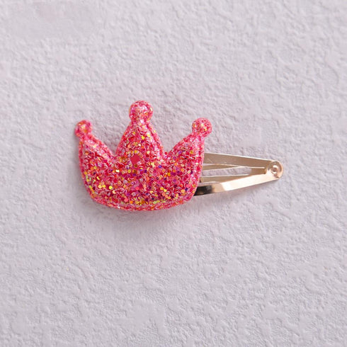 Children's Cartoon Hairpin Cloth Sequin Small Crown 4-color Lovely Princess Side Clip Banger